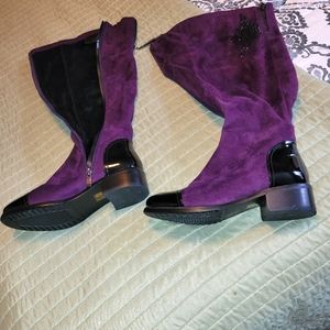Purple suade boots size 6 women